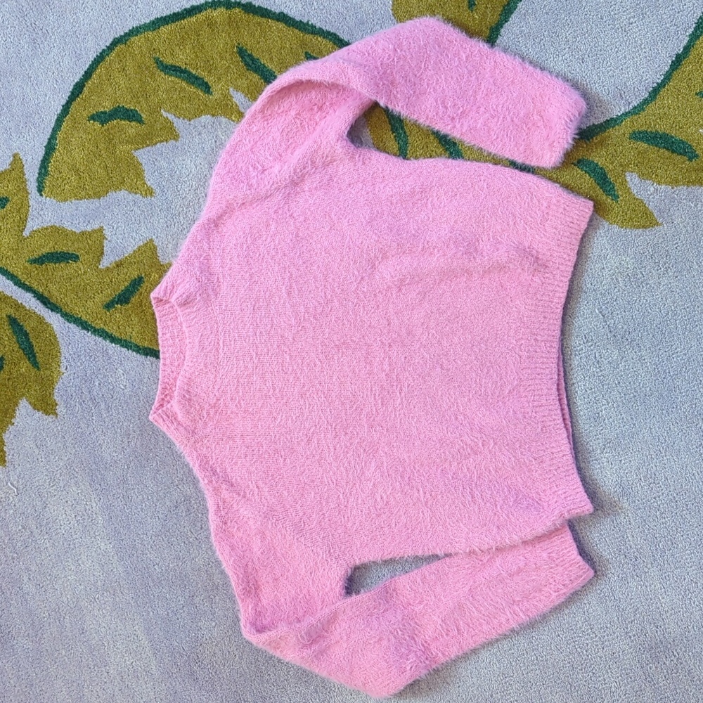 Girls Primark trendy pink brushed mohair look sweater size 11/12